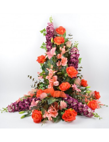 DEVANT DE TOMBE GM DELPHINIUM ROSE GLAIEUL BEAUTY ORANGE