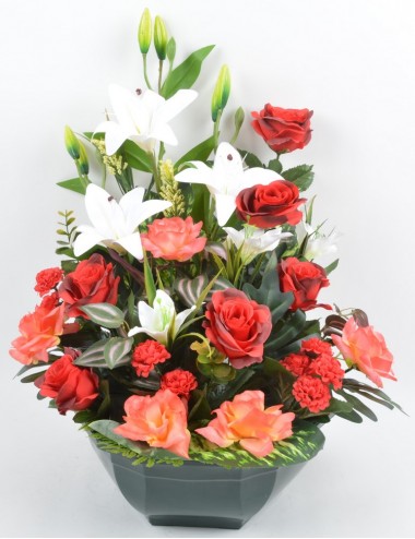 OCEA 32 CM LYS ROSE RED WHITE