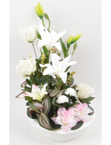 JARDINIERE 40 CM LYS ROSE...