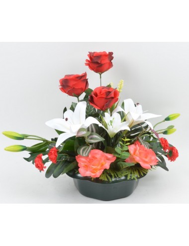 PLATEAU MARGUERITE LYS ROSE...