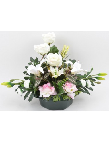 PLATEAU MARGUERITE LYS ROSE...