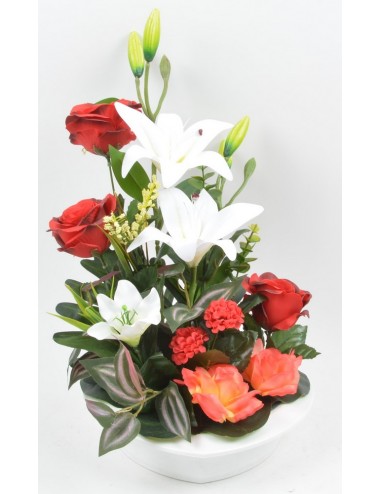 PLATEAU COEUR ROSE LYS RED...