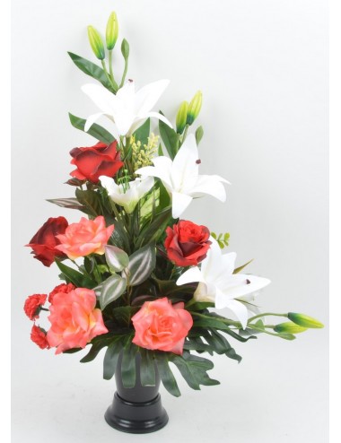 BOUQUET DE VASE ROSE LYS...