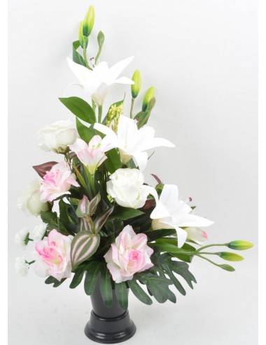 BOUQUET DE VASE ROSE LYS CREAM