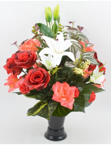 BOUQUET DE VASE ROSE LYS...