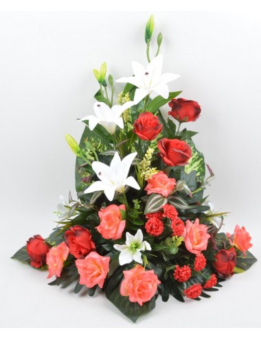 DEVANT DE TOMBE PM LYS ROSE RED WHITE