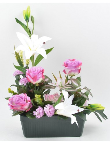 JARDINIERE 25 CM ROSE LYS...