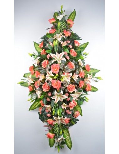 DESSUS DE CERCEUIL LYS ROSE SALMON