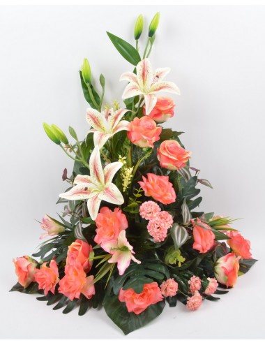 DEVANT DE TOMBE PM LYS ROSE SALMON