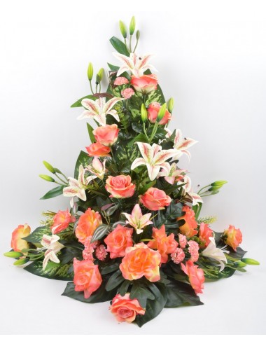 DEVANT DE TOMBE GM ROSE LYS SALMON