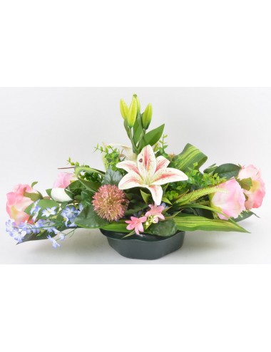 PLATEAU MARGUERITE LYS ROSE...