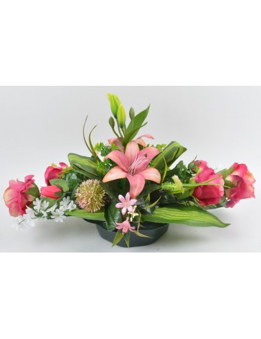 PLATEAU MARGUERITE LYS ROSE...