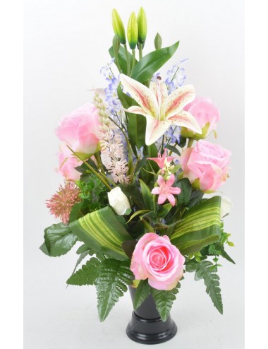 BOUQUET DE VASE LYS ROSE...