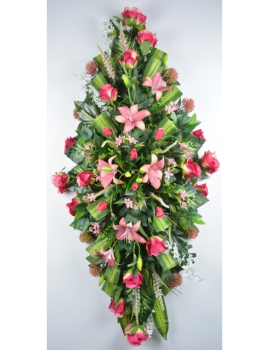 DESSUS DE CERCUEIL LYS ROSE POMPON BEAUTY