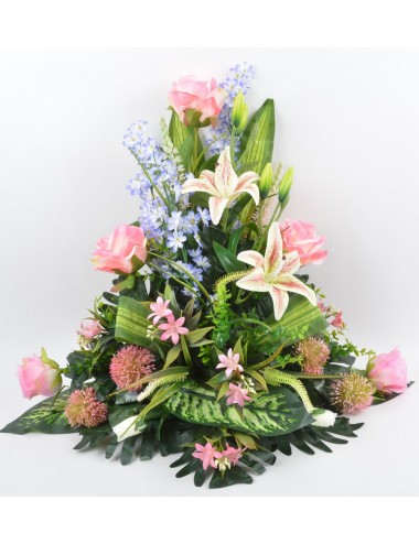 DEVANT DE TOMBE PM LYS ROSE POMPON LILAC BLUE