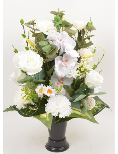 BOUQUET DE VASE ORCHIDEE ROSE OEILLET CREAM