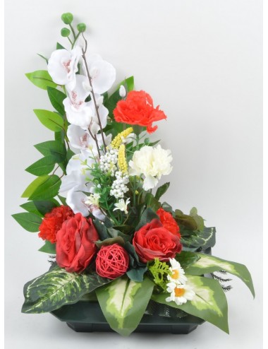 CARRE ORCHIDEE ROSE OEILLET...