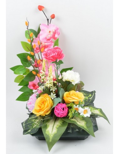 CARRE ORCHIDEE ROSE OEILLET...