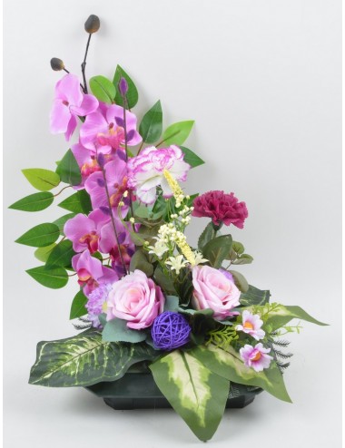 CARRE ORCHIDEE ROSE OEILLET...