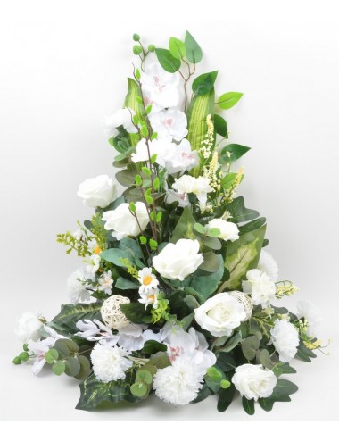 DEVANT DE TOMBE PM ORCHIDEE ROSE OEILLET CREAM