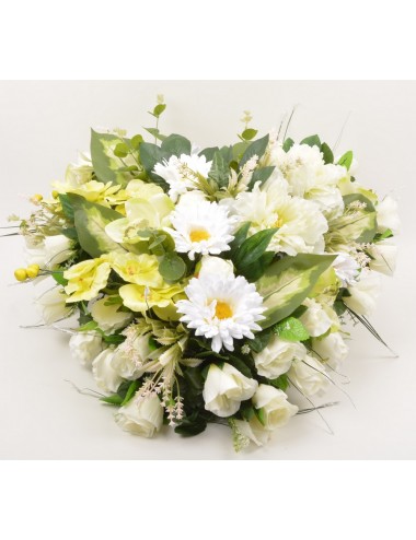 COEUR ORCHIDEE PIVOINE BOUTON WHITE GREEN