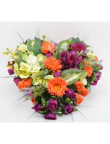 COEUR ORCHIDEE PIVOINE BOUTON ORANGE LILAC