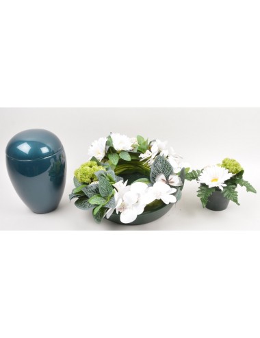 REMISE D'URNE ORCHIDEE GERBERA CREAM (URNE NON FOURNIE)