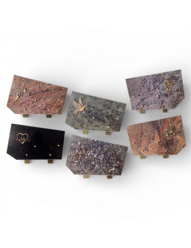 SERIE DE 6 PLAQUES PANACHEES 30 X 20 2 INTERS - BRONZE ET GRANIT VARIES