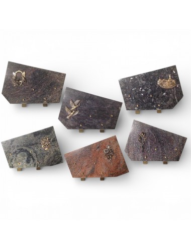 SERIE DE 6 PLAQUES PANACHEES 25 X 35 - 2 INTERS - BRONZE ET GRANIT VARIES