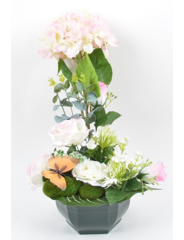 OCEA 20 CM HORTENSIA ROSE RENONCULE ACHILLEA CREAM PINK