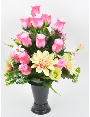 BOUQUET DE VASE ROSE GYPSO ASS