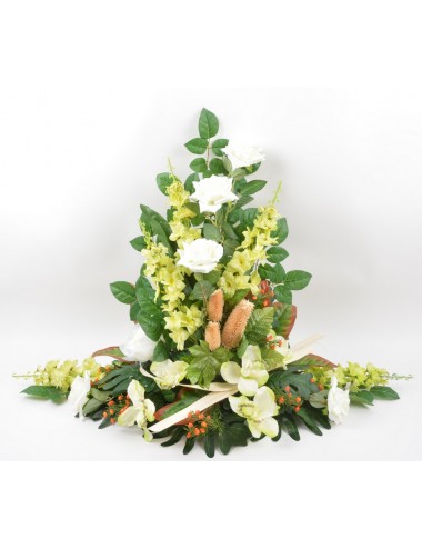 DEVANT DE TOMBE PM DELPHINIUM ROSE PIVOINE GREEN WHITE