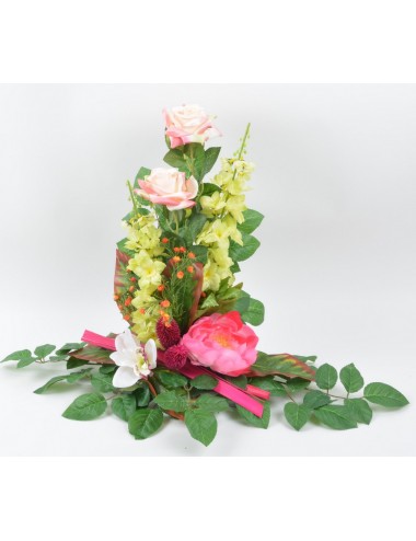 SOCLE GRANIT DELPHINIUM ROSE PIVOINE PINK GREEN