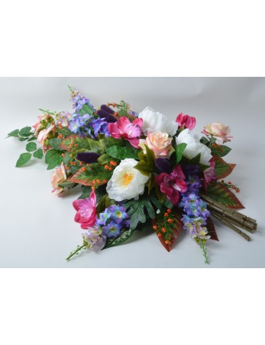 GERBE DELPHINIUM ROSE PIVOINE LILAC WHITE