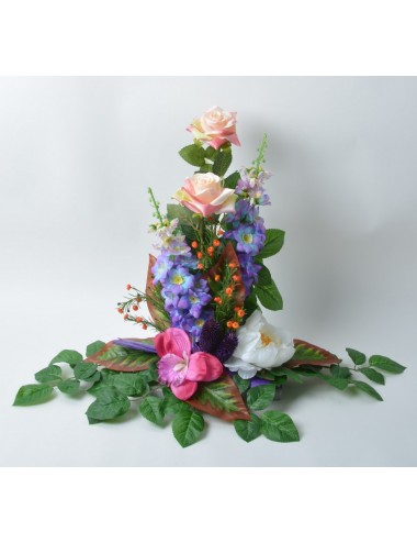 SOCLE GRANIT DELPHINIUM ROSE PIVOINE LILAC WHITE