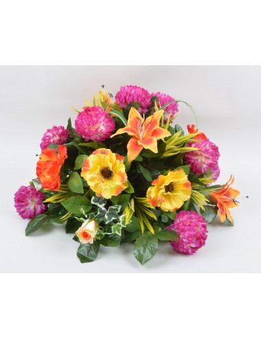 ROND BOIS CHRYSANTHEME BOULE COQUELICOT LILIUM ROSE LILAC ORANGE YELLOW