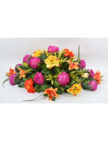 COUSSIN CHRYSANTHEME BOULE COQUELICOT LILIUM ROSE LILAC ORANGE YELLOW