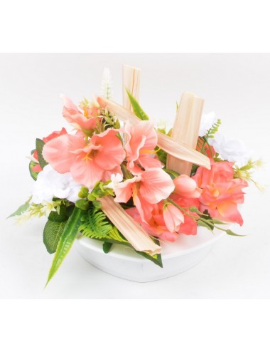 PLATEAU COEUR GLAIEUL ROSE...