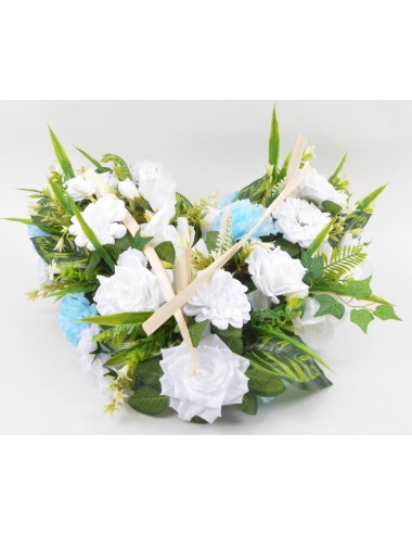 COEUR GLAIEUL ROSE ZINNIA ASTILBE BLUE WHITE