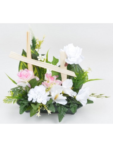 RECTANGLE PM GLAIEUL ROSE ZINNIA ASTILBE PINK WHITE