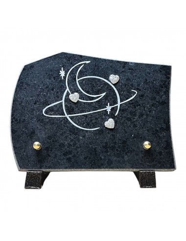 PLAQUE 20 X 15 PIED METAL UNIVERS AVEC COEURS SCINTILLANT - 1 INTER