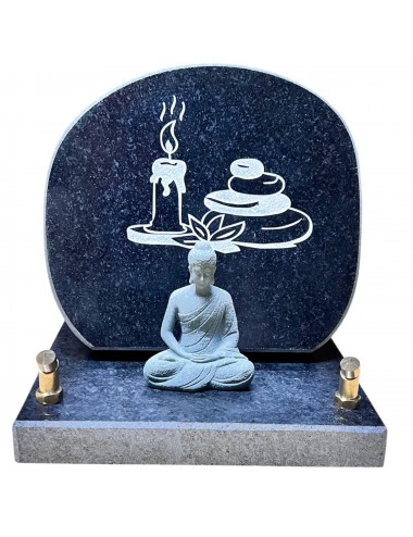 PLAQUE 15 X 12 SUR SOCLE BOUDHA EN PIERRE - 1 INTER -
