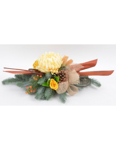 SOCLE GRANIT CHRYSANTHEME...