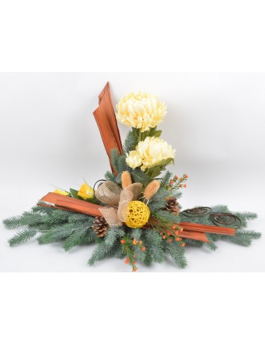 SOCLE GRANIT CHRYSANTHEME...