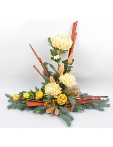 SOCLE GRANIT CHRYSANTHEME...