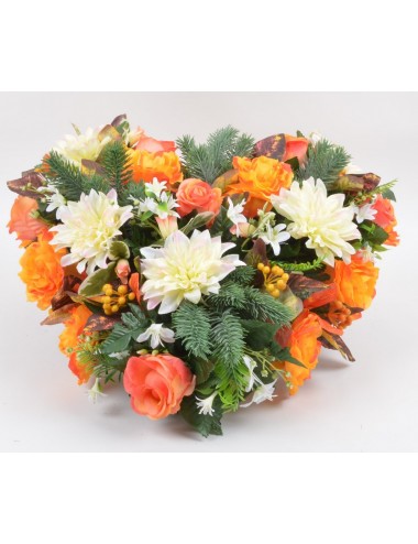 COEUR DALHIA RENONCULE BOUTON SALMON ORANGE