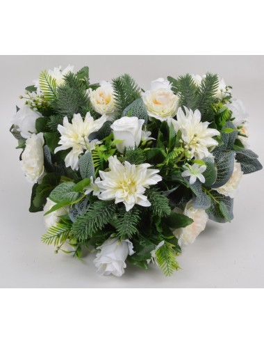 COEUR DALHIA RENONCULE BOUTON CREAM