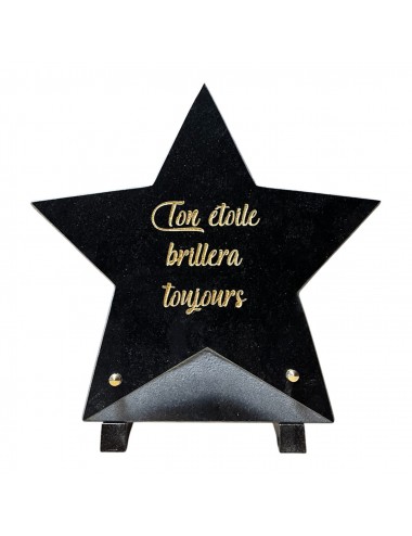 ETOILE GRAVEE 25 X 25 - 1 INTER - PIED METAL