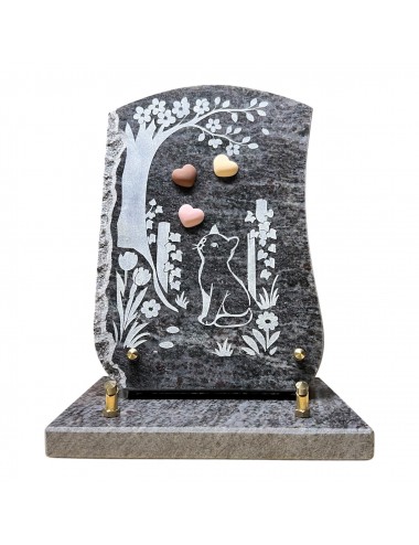 PLAQUE 30 X 20 CHAT ET COEUR - CHANTS SCIES - 2 INTERS