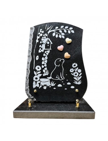 PLAQUE 30 X 20 CHANTS SCIES - CHIEN ET COEURS - 2 INTERS